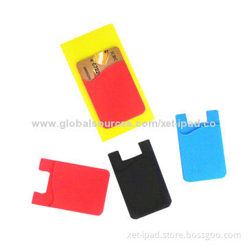 Mobile Phone Card Pockets, Made of Silicone Material